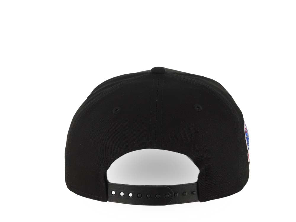 Los Angeles Dodgers New Era MLB 9FORTY 940 Adjustable A-Frame Cap Hat Black Crown/Visor White Logo With Rose 60th Anniversary Side Patch Pink UV