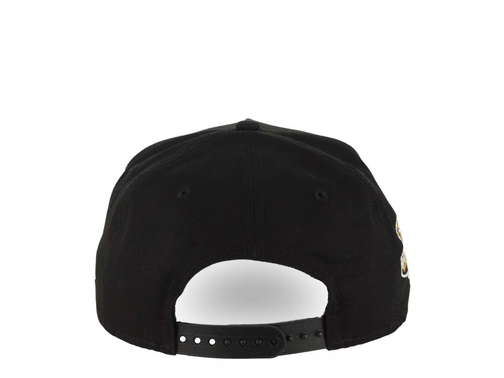 New York Yankees New Era MLB 9FORTY 940 Adjustable A-Frame Cap Hat Black Crown/Visor White Logo With Rose 2001 World Series Side Patch Red UV