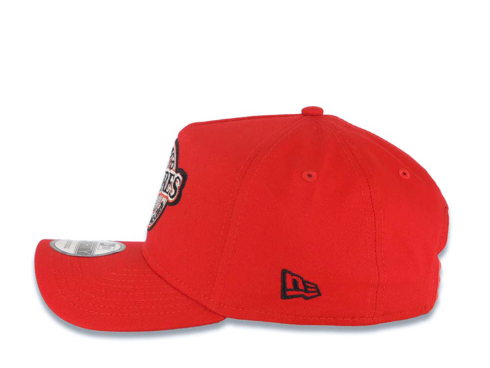 San Diego Padres New Era MLB 9FORTY 940 Adjustable A-Frame Cap Hat Red Crown/Visor Black/Metallic Red Baseball Club Logo 1998 World Series Side Patch Cream UV