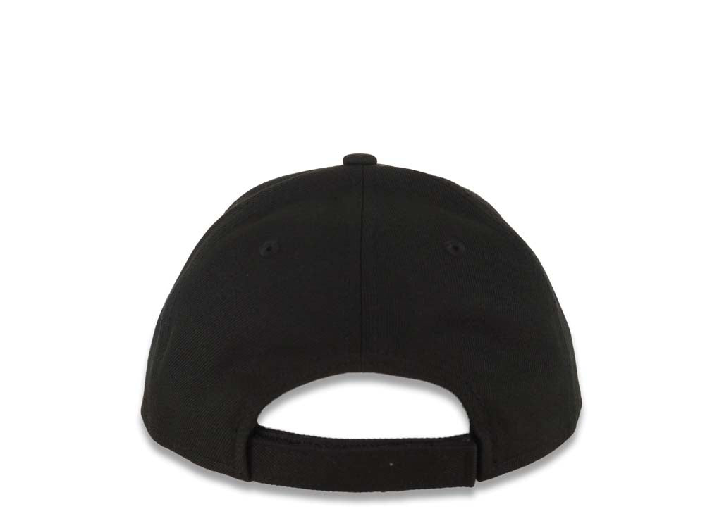Charros de Jalisco New Era LMP 9FORTY 940 Adjustable Cap Hat Black Crown/Visor Black/Metallic Gold Logo Gray UV