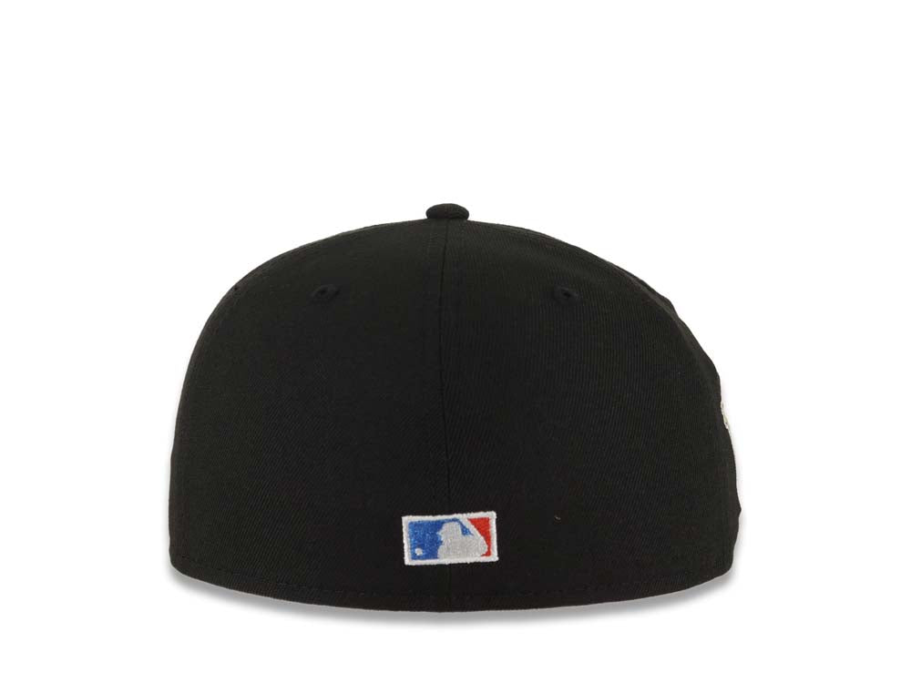 Los Angeles Dodgers New Era MLB 59FIFTY 5950 Fitted Cap Hat Black Crown/Visor White Upside Down Logo 40th Anniversary Side Patch Green UV