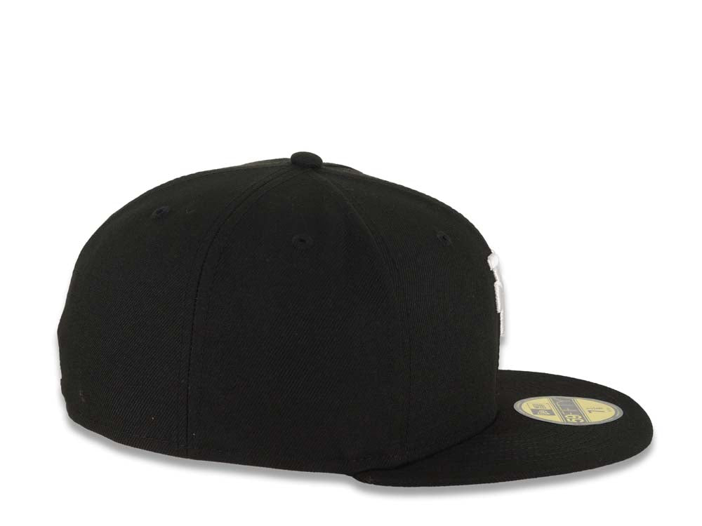 Los Angeles Dodgers New Era MLB 59FIFTY 5950 Fitted Cap Hat Black Crown/Visor White Upside Down Logo Gray UV