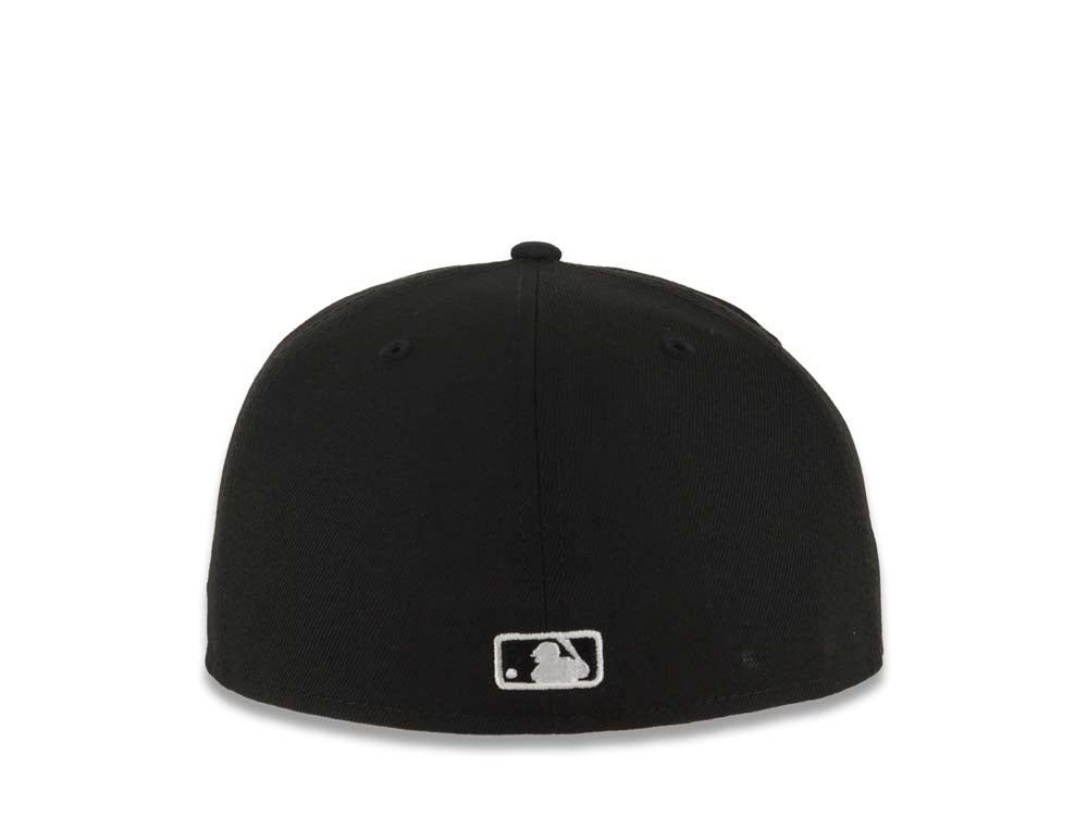 Los Angeles Dodgers New Era MLB 59FIFTY 5950 Fitted Cap Hat Black Crown/Visor White Upside Down Logo Gray UV