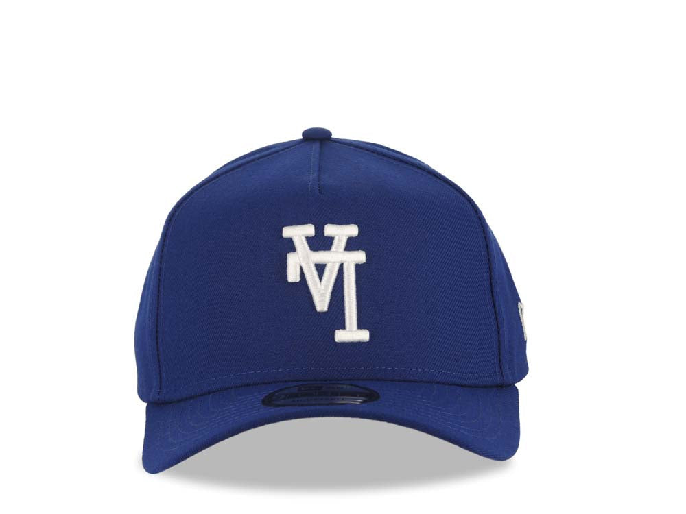 Los Angeles Dodgers New Era MLB 9FORTY 940 Adjustable A-Frame Cap Hat Royal Blue Crown/Visor White Upside Down Logo Gray UV