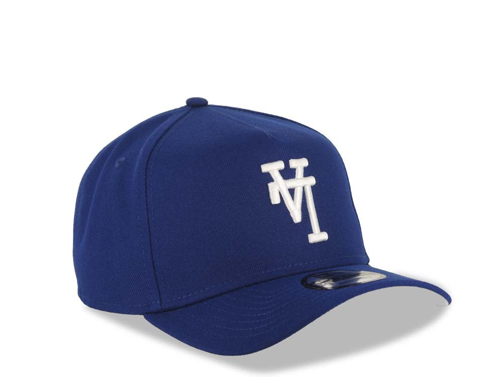 Los Angeles Dodgers New Era MLB 9FORTY 940 Adjustable A-Frame Cap Hat Royal Blue Crown/Visor White Upside Down Logo Gray UV
