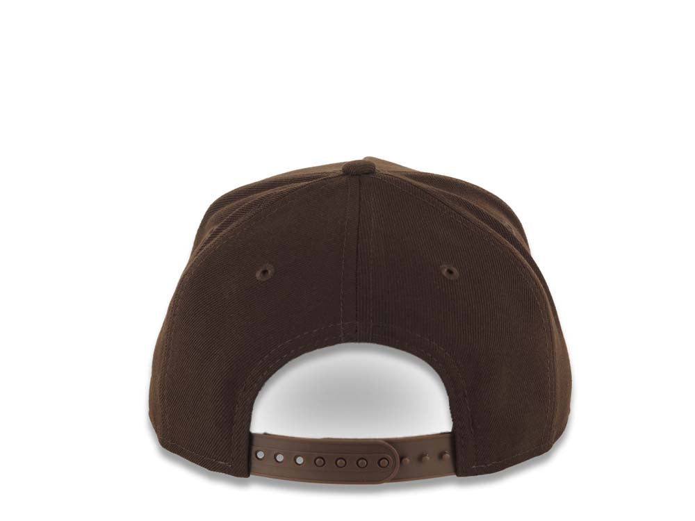 Los Angeles Dodgers New Era MLB 9FORTY 940 Adjustable A-Frame Cap Hat Dark Brown Crown/Visor White Upside Down Logo Gray UV