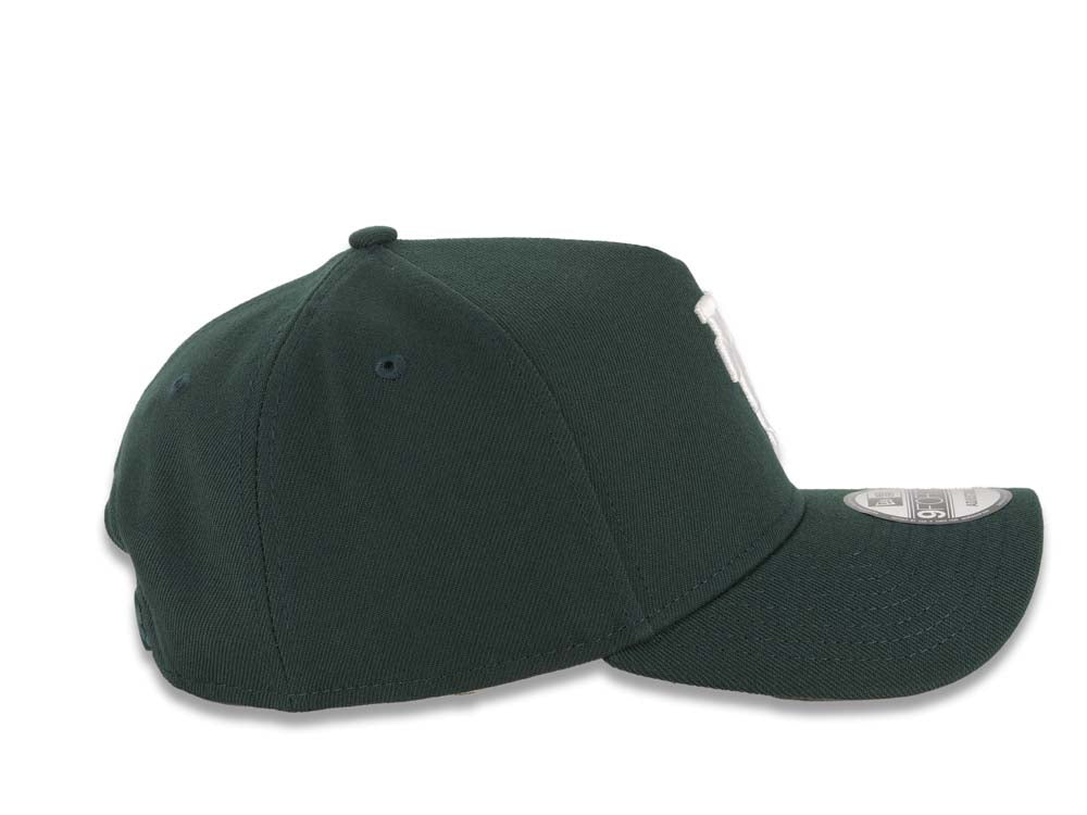 Los Angeles Dodgers New Era MLB 9FORTY 940 Adjustable A-Frame Cap Hat Dark Green Crown/Visor White Upside Down Logo Gray UV