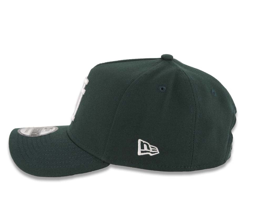 Los Angeles Dodgers New Era MLB 9FORTY 940 Adjustable A-Frame Cap Hat Dark Green Crown/Visor White Upside Down Logo Gray UV