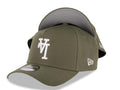 Los Angeles Dodgers New Era MLB 9FORTY 940 Adjustable A-Frame Cap Hat Olive Green Crown/Visor White Upside Down Logo Gray UV