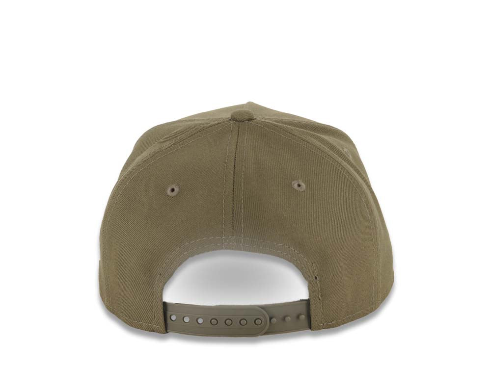 Los Angeles Dodgers New Era MLB 9FORTY 940 Adjustable A-Frame Cap Hat Olive Green Crown/Visor White Upside Down Logo Gray UV