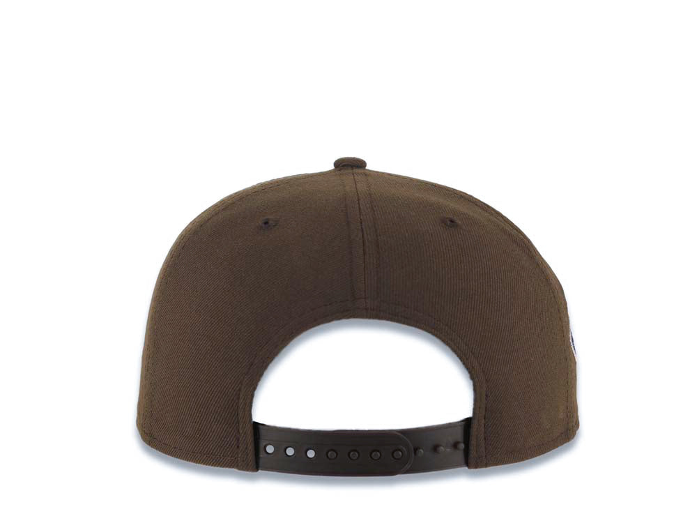 Los Angeles Dodgers New Era MLB 9FIFTY 950 Snapback Cap Hat Brown Crown/Visor White Upside Down Logo 40th Anniversary Side Patch Gray UV