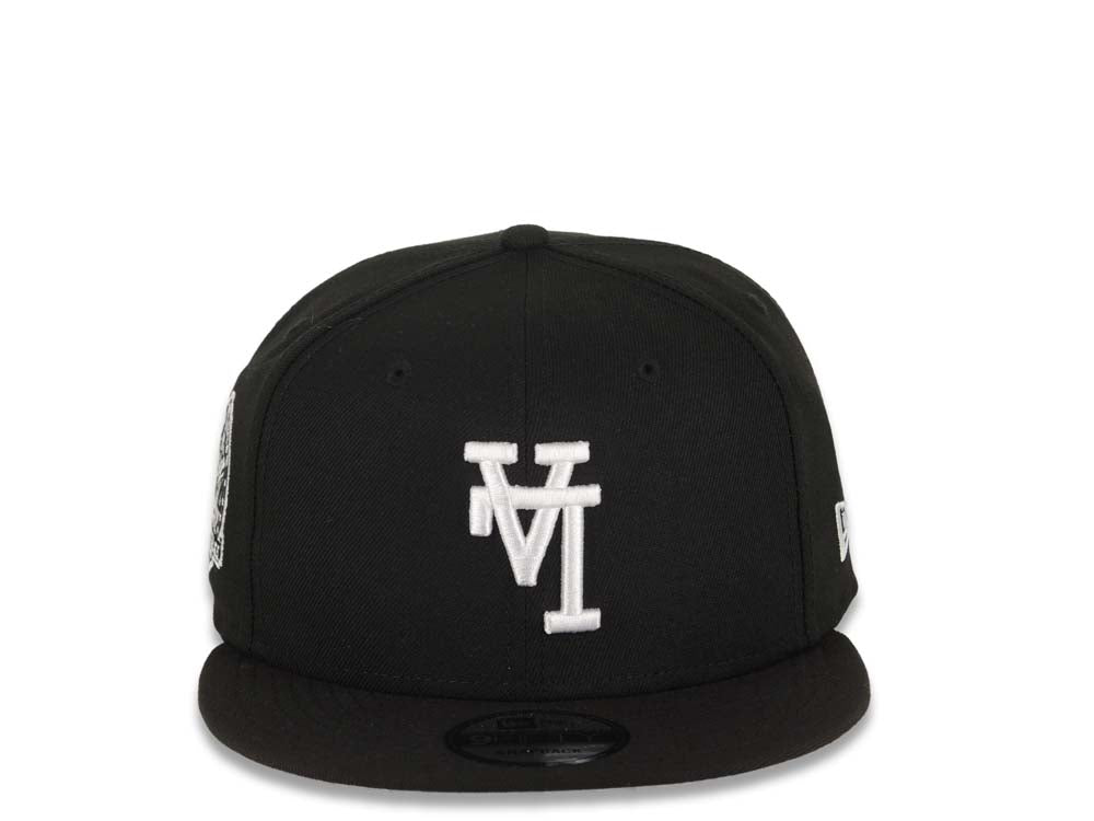 Los Angeles Dodgers New Era MLB 9FIFTY 950 Snapback Cap Hat Black Crown/Visor White Upside Down Logo 60th Anniversary Side Patch Gray UV
