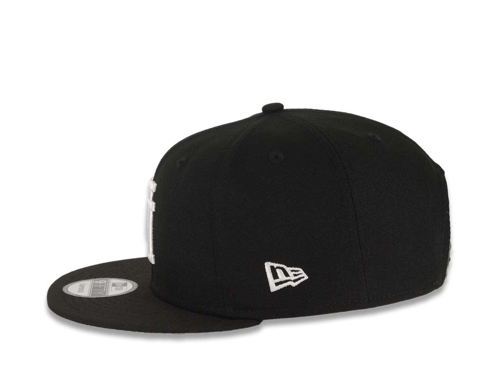 Los Angeles Dodgers New Era MLB 9FIFTY 950 Snapback Cap Hat Black Crown/Visor White Upside Down Logo 60th Anniversary Side Patch Gray UV