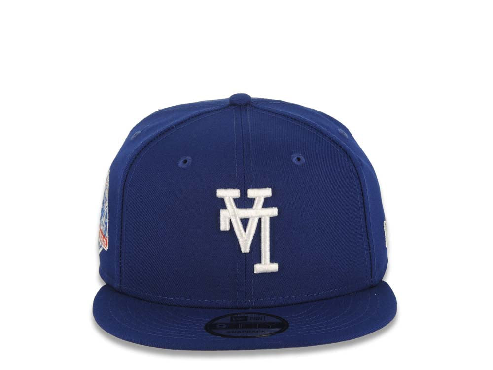 Los Angeles Dodgers New Era MLB 9FIFTY 950 Snapback Cap Hat Royal Blue Crown/Visor White Upside Down Logo 60th Anniversary Side Patch Gray UV