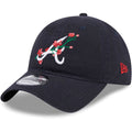 Atlanta Braves New Era MLB 9TWENTY 920 Adjustable Cap Hat Navy Blue Crown/Visor White Logo (Game Day Bloom Flower)