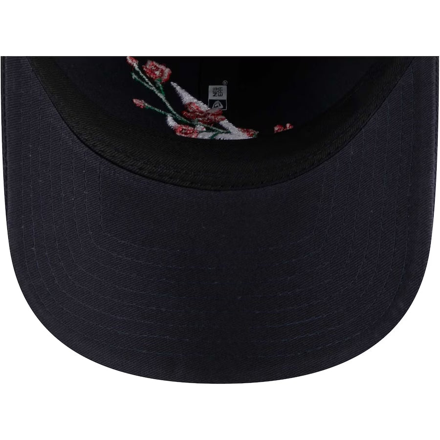 Atlanta Braves New Era MLB 9TWENTY 920 Adjustable Cap Hat Navy Blue Crown/Visor White Logo (Game Day Bloom Flower)