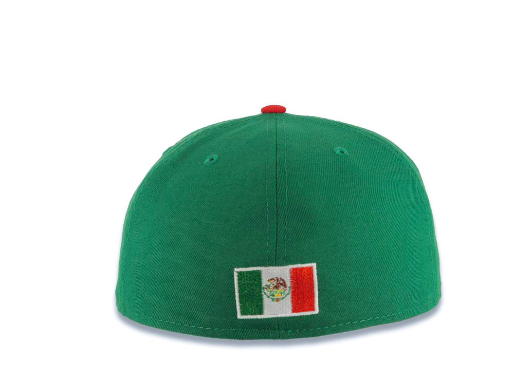 Mexico New Era WBC 59FIFTY 5950 Fitted Cap Hat Green Crown Red Visor White/Red/Black Logo