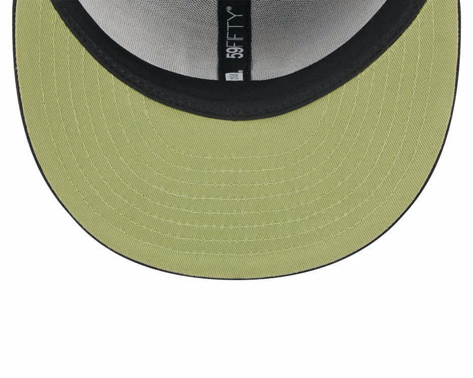 San Diego Padres New Era MLB 59FIFTY 5950 Fitted Cap Hat Black Crown/Visor Camo Logo Olive Green UV (2024 Armed Forces Day)
