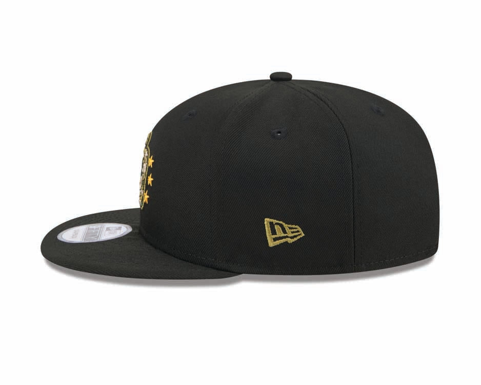 San Diego Padres New Era MLB 9FIFTY 950 Snapback Cap Hat Black Crown/Visor Camo Logo Camo Olive Green UV (2024 Armed Forces Day)