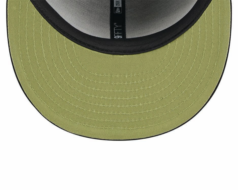 San Diego Padres New Era MLB 9FIFTY 950 Snapback Cap Hat Black Crown/Visor Camo Logo Camo Olive Green UV (2024 Armed Forces Day)