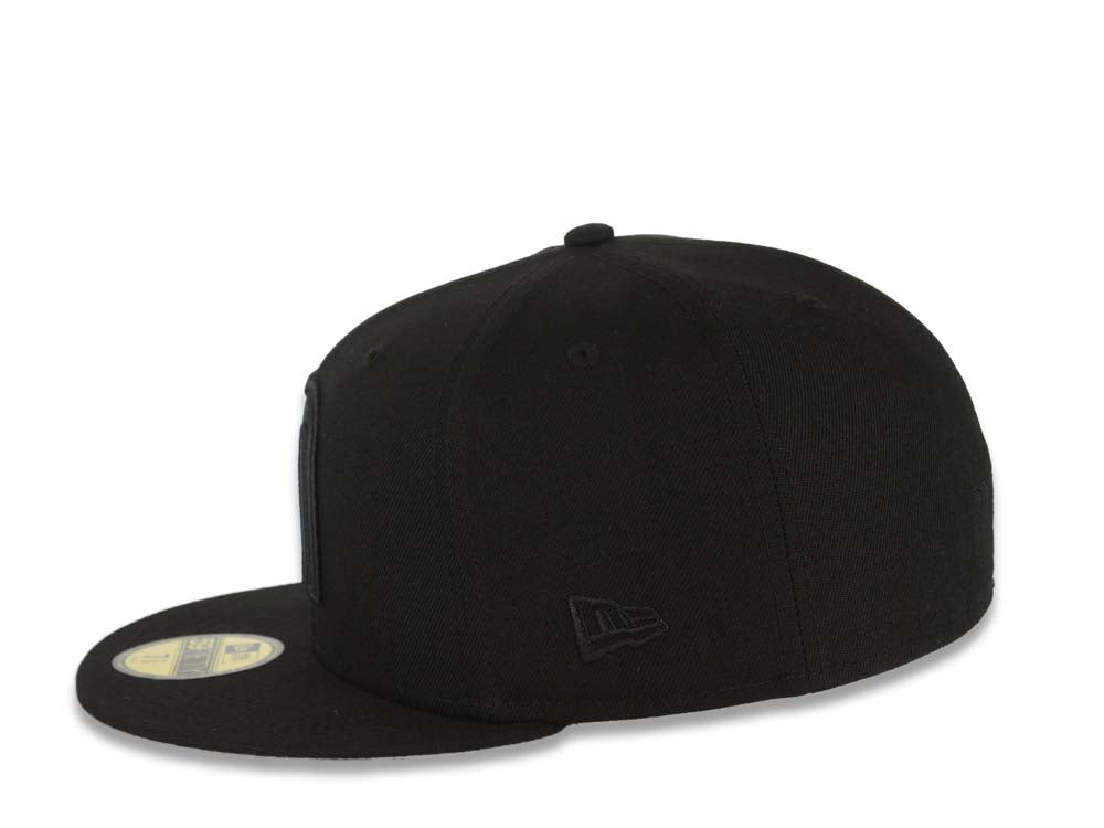 Mexico New Era WBC 59FIFTY 5950 Fitted Cap Hat Black Crown/Visor Black Logo Mexico Flag Side Patch Gray UV