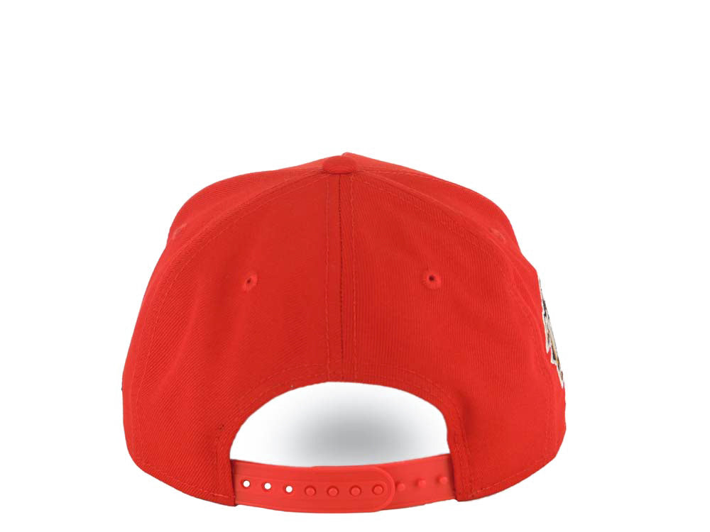 San Diego Padres New Era MLB 9FORTY 940 Adjustable A-Frame Cap Hat Red Crown/Visor Black/White/Gold Baseball Club Logo 1998 World Series Side Patch