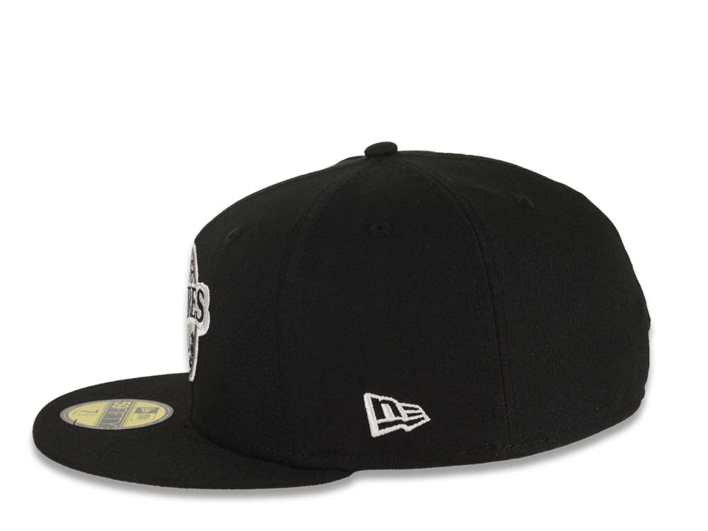 San Diego Padres New Era MLB 59FIFTY 5950 Fitted Cap Hat Black Crown/Visor Black/White Baseball Club Logo 1992 All-Star Game Side Patch Gray UV