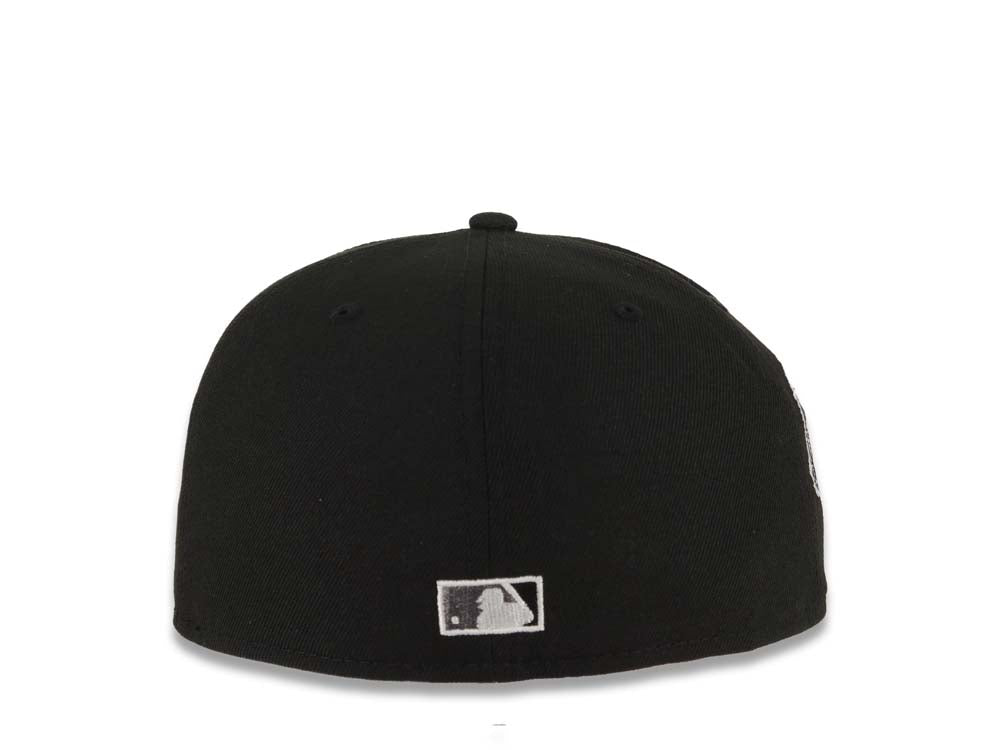 San Diego Padres New Era MLB 59FIFTY 5950 Fitted Cap Hat Black Crown/Visor Black/White Baseball Club Logo 1992 All-Star Game Side Patch Gray UV