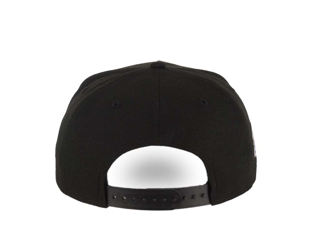 San Diego Padres New Era MLB 9FORTY 940 A-Frame Adjustable Cap Hat Black Crown/Visor Black/White Swinging Friar Logo 1998 World Series Side Patch