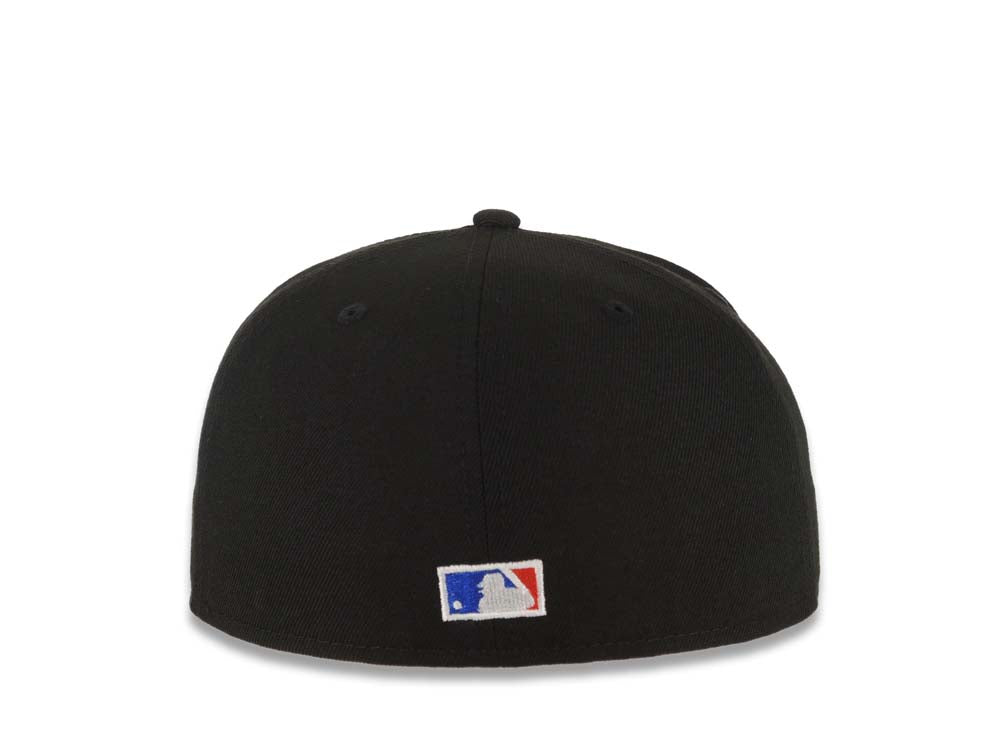 San Diego Padres New Era MLB 59FIFTY 5950 Fitted Cap Hat Black Crown/Visor Black/White Baseball Club Logo Green UV