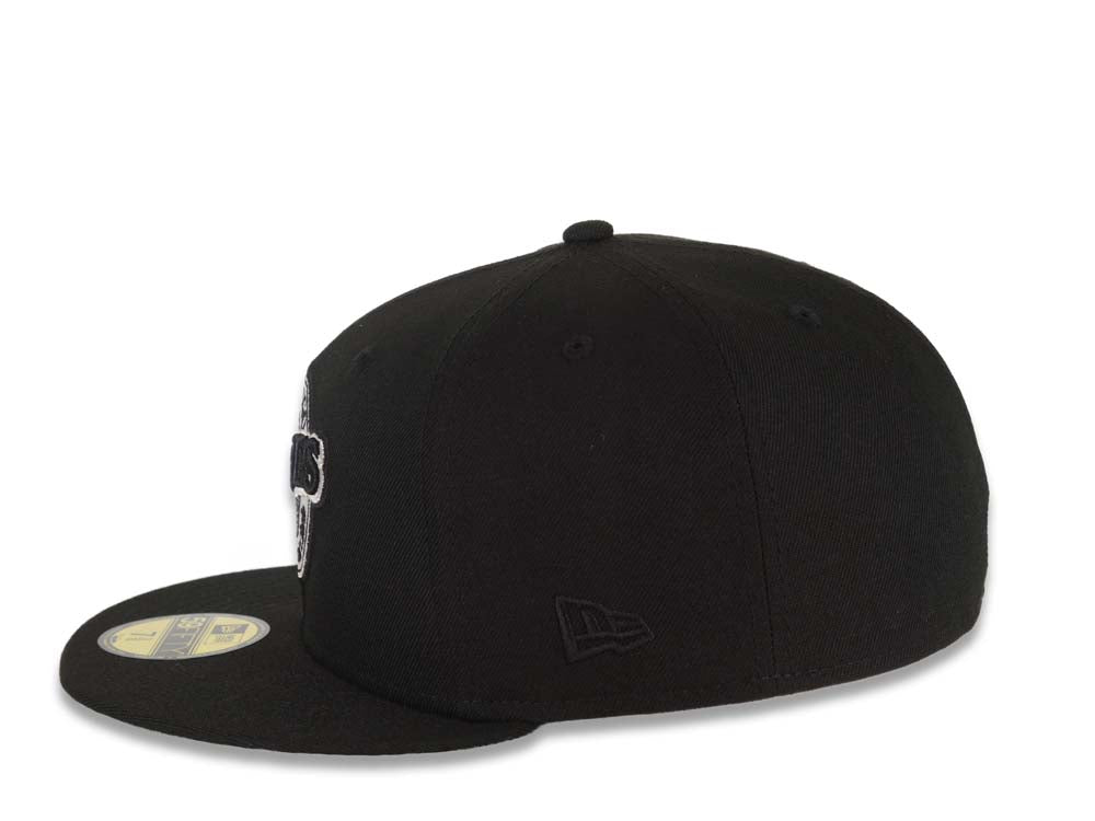 San Diego Padres New Era MLB 59FIFTY 5950 Fitted Cap Hat Black Crown/Visor Black/White Baseball Club Logo Green UV