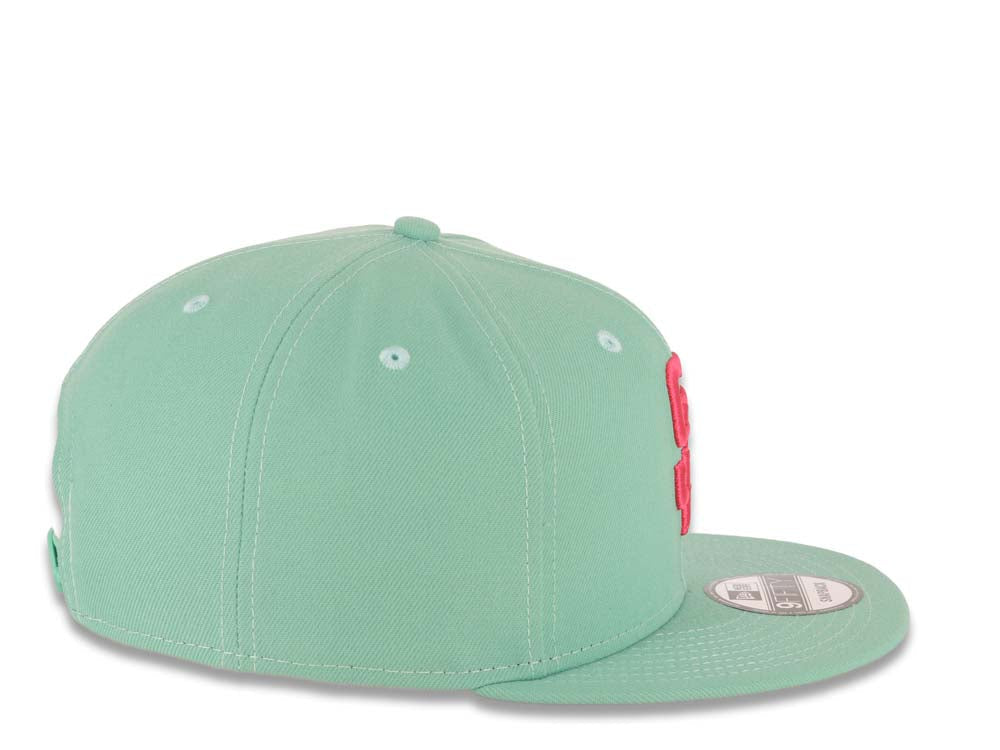 (City Connect Color) San Diego Padres New Era MLB 9FIFTY 950 Snapback Cap Hat Light Teal Crown/Visor Magenta Gray UV