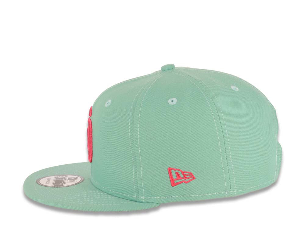 (City Connect Color) San Diego Padres New Era MLB 9FIFTY 950 Snapback Cap Hat Light Teal Crown/Visor Magenta Gray UV