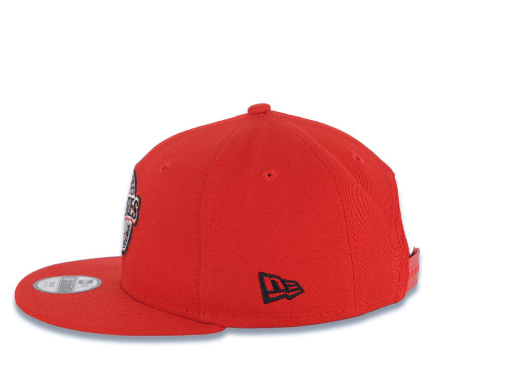 (Youth) San Diego Padres New Era MLB 9FIFTY 950 Kid Snapback Cap Hat Red Crown/Visor Black/Red Baseball Club Logo 1998 World Series Side Patch