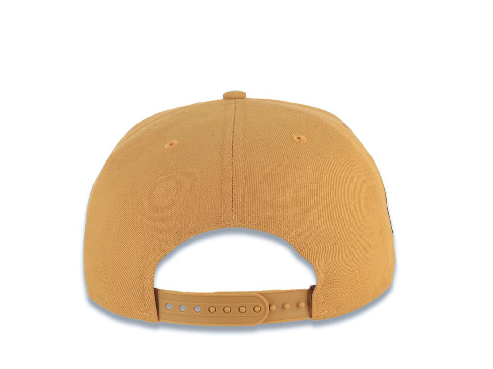 San Diego Padres New Era MLB 9FIFTY 950 Snapback A-Frame Cap Hat Tan Crown/Visor Black Logo With Palm Tree 40th Anniversary Side Patch Wheat UV