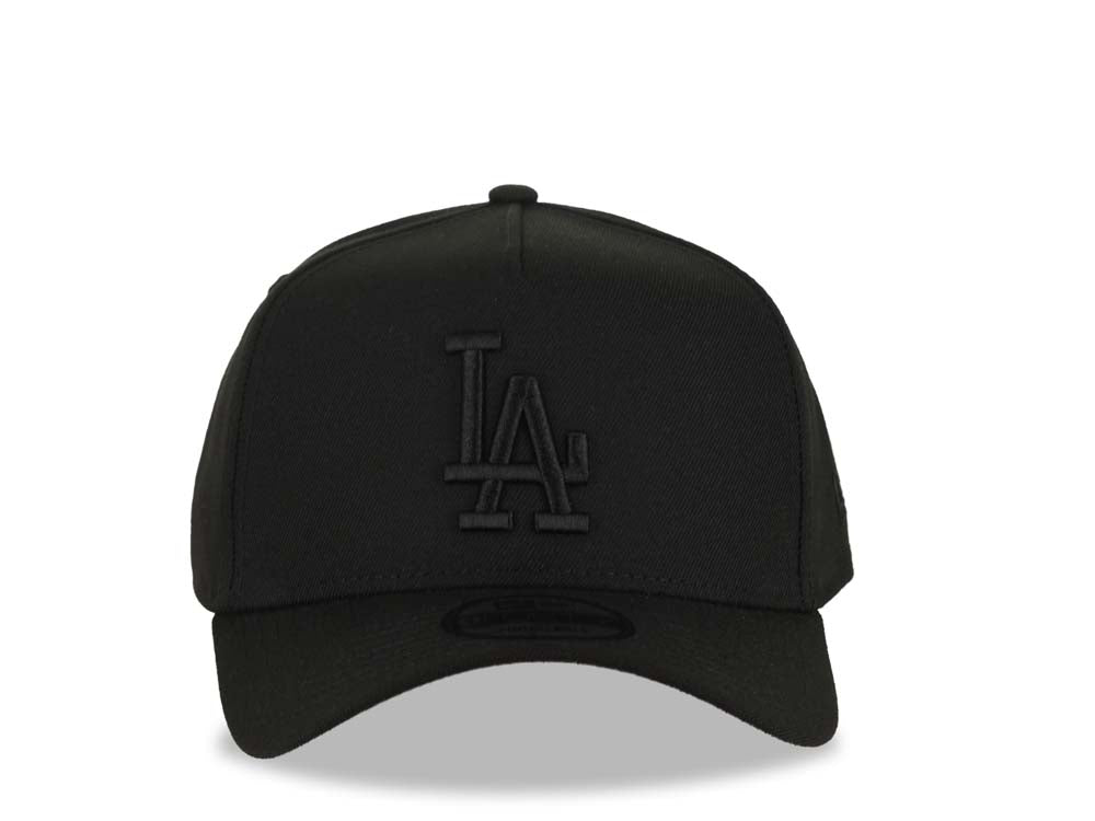 Los Angeles Dodgers New Era MLB 9FORTY 940 Adjustable A-Frame Cap Hat Black Crown/Visor Black Logo Gray UV
