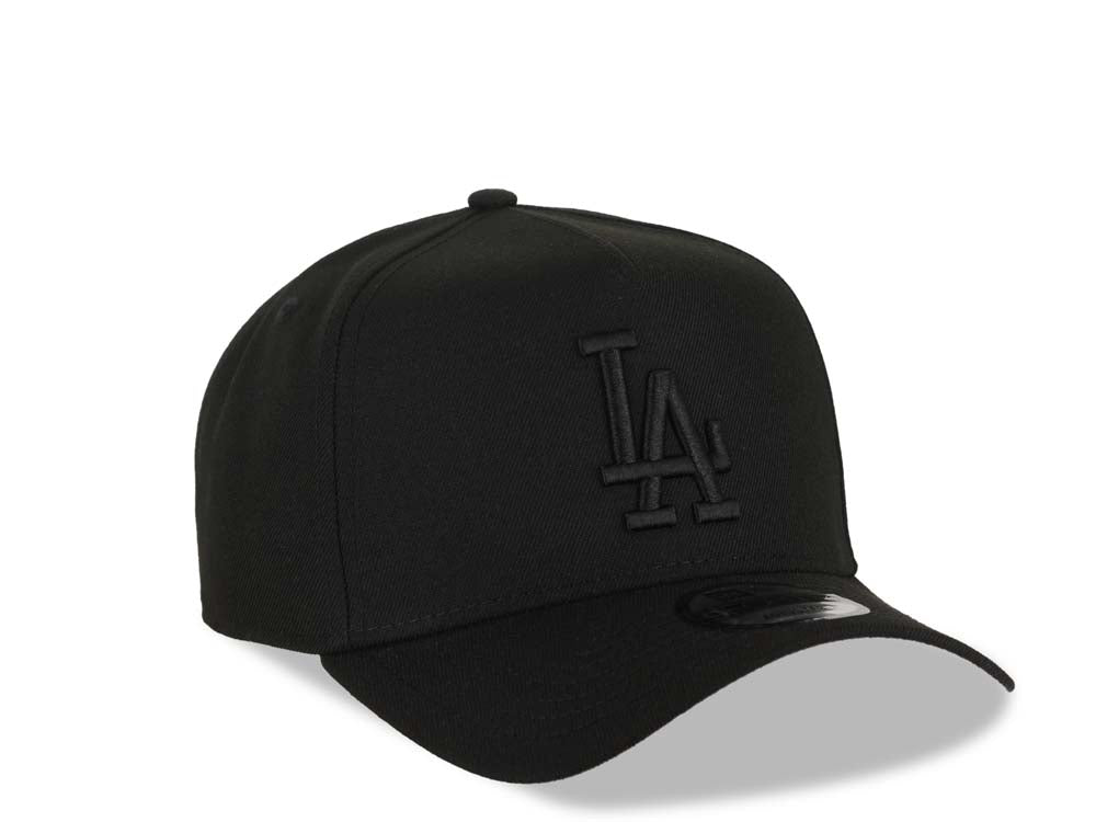 Los Angeles Dodgers New Era MLB 9FORTY 940 Adjustable A-Frame Cap Hat Black Crown/Visor Black Logo Gray UV