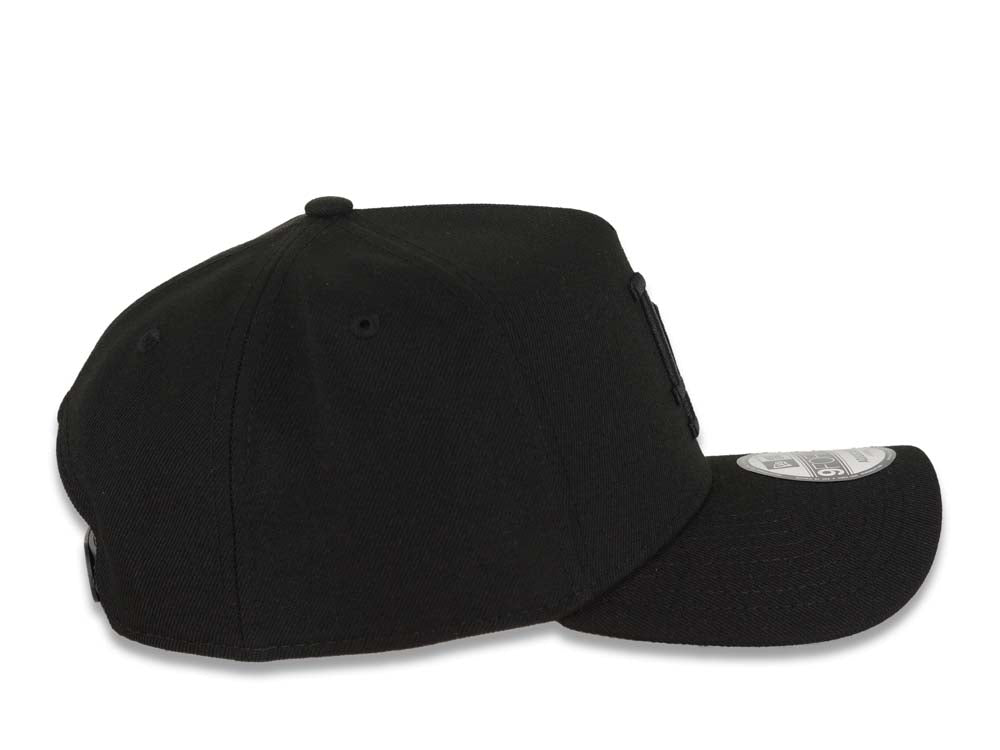 Los Angeles Dodgers New Era MLB 9FORTY 940 Adjustable A-Frame Cap Hat Black Crown/Visor Black Logo Gray UV