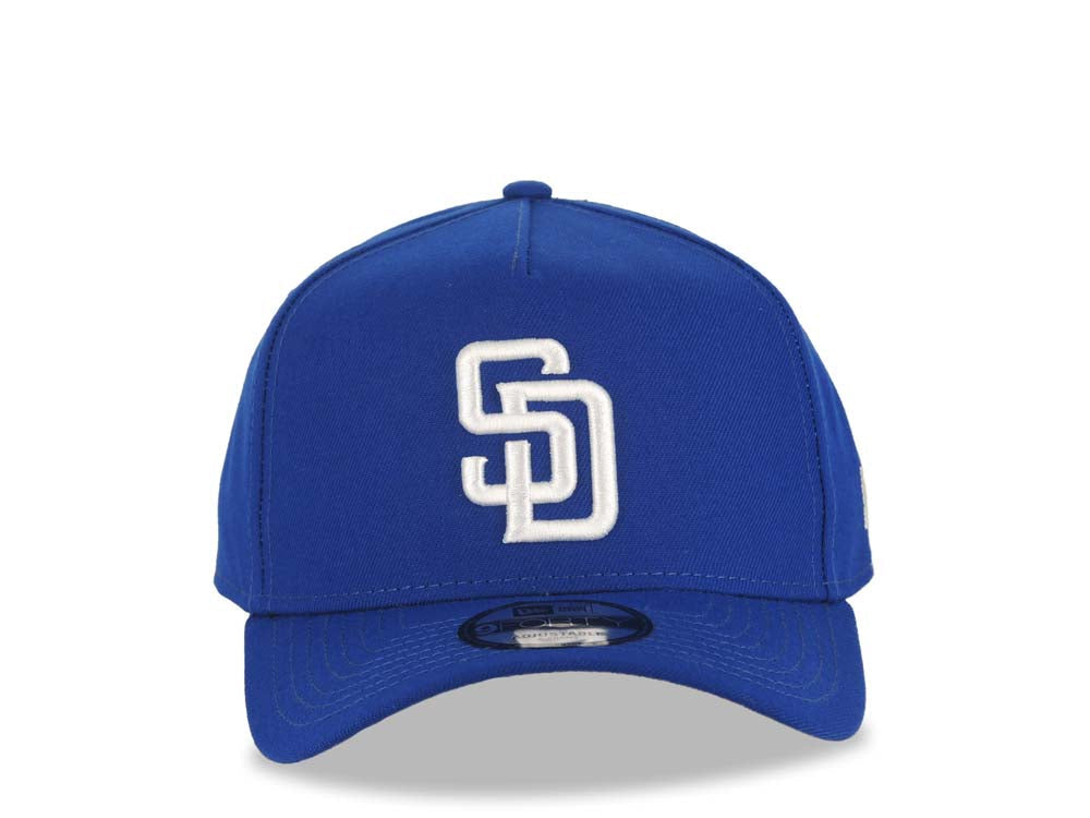 San Diego Padres New Era MLB 9FORTY 940 Adjustable A-Frame Cap Hat Royal Blue Crown/Visor White Logo