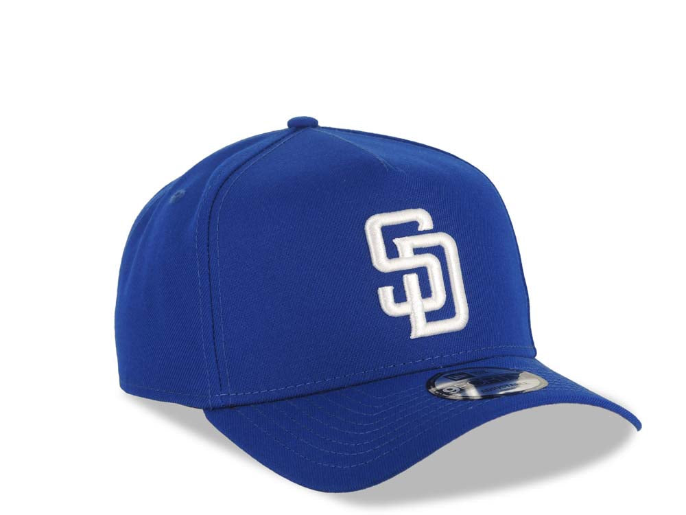 San Diego Padres New Era MLB 9FORTY 940 Adjustable A-Frame Cap Hat Royal Blue Crown/Visor White Logo