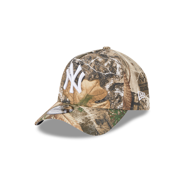 New York Yankees New Era MLB 9FORTY 940 Adjustable A-Frame Cap Hat Real Tree Edge Camo Crown/Visor White Logo
