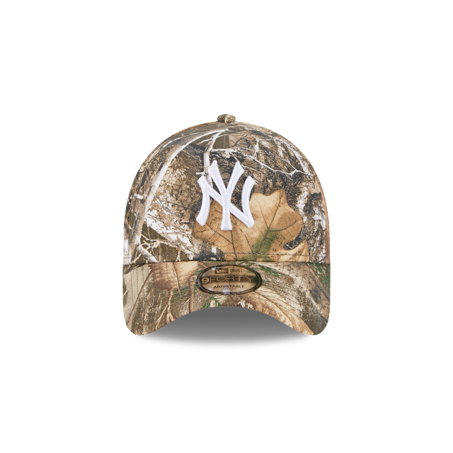 New York Yankees New Era MLB 9FORTY 940 Adjustable A-Frame Cap Hat Real Tree Edge Camo Crown/Visor White Logo