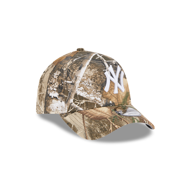 New York Yankees New Era MLB 9FORTY 940 Adjustable A-Frame Cap Hat Real Tree Edge Camo Crown/Visor White Logo