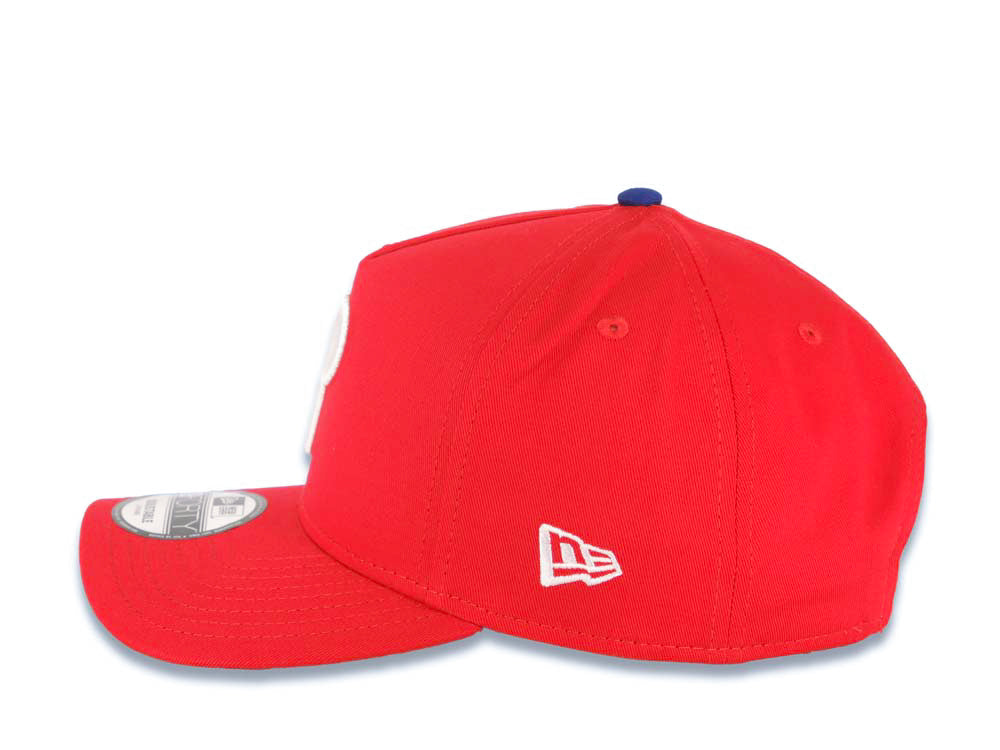 Philadelphia Phillies New Era MLB 9FORTY 940 Adjustable A-Frame Cap Hat Red Crown/Visor White Logo Gray UV