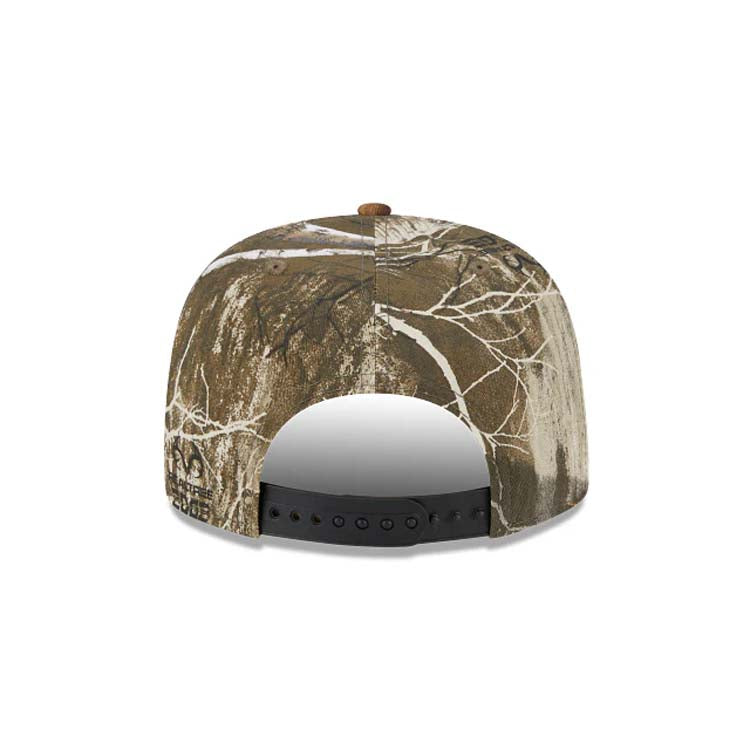 San Diego Padres New Era MLB 9FIFTY 950 A-Frame Snapback Cap Hat Real Tree Edge Camo Crown/Visor Yellow Logo Gray UV