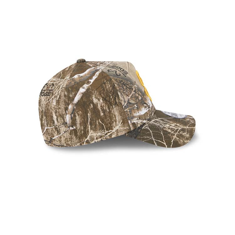 San Diego Padres New Era MLB 9FORTY 940 Adjustable A-Frame Cap Hat Real Tree Edge Camo Crown/Visor Yellow Logo