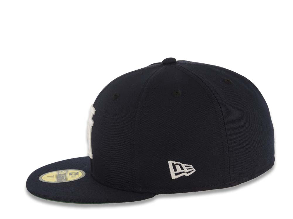 Los Angeles Dodgers New Era MLB 59FIFTY 5950 Fitted Cap Hat Navy Blue Crown/Visor White Upside Down Logo Batterman Batty Side Patch Green UV