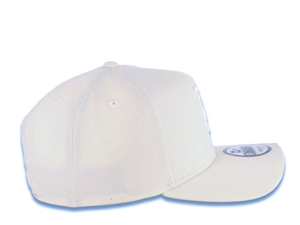 Los Angeles Dodgers New Era MLB 9FORTY 940 Adjustable A-Frame Cap Hat Cream Crown/Visor White Logo Gray UV