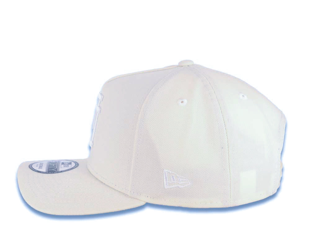 Los Angeles Dodgers New Era MLB 9FORTY 940 Adjustable A-Frame Cap Hat Cream Crown/Visor White Logo Gray UV