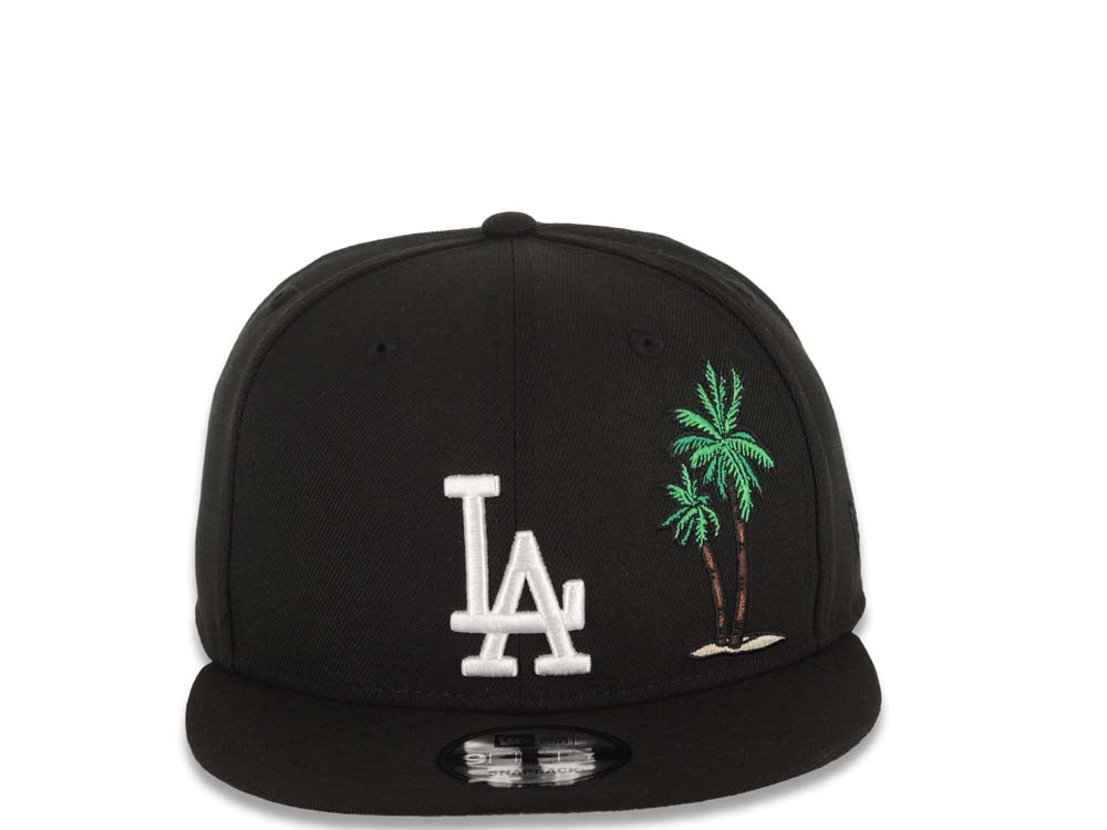 Los Angeles Dodgers New Era MLB 9FIFTY 950 Snapback Cap Hat Black Crown/Visor White Logo With Palm Gray UV